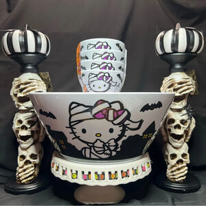 Sanrio Hello Kitty Purple Mummy Halloween Melamine Large Candy Bowl &Mini Bowls